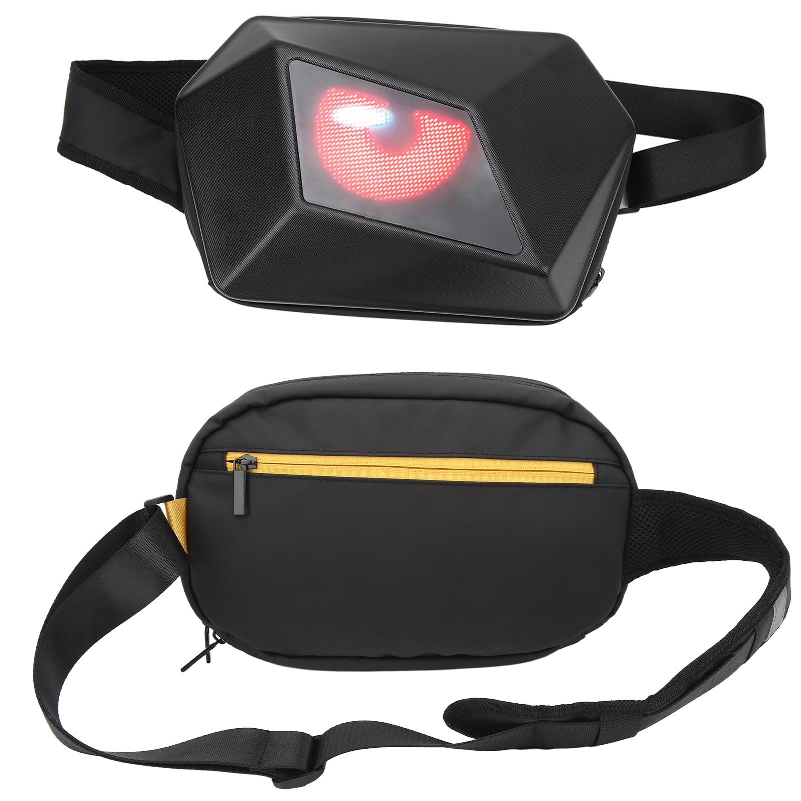 Gugxiom Zaino con Display a LED, Zaino Knight Impermeabile a LED, Borsa Viaggio Universale USB 5V, con Controllo APP, Tracolla Regolabile, per di Moda Viaggio in Bicicletta