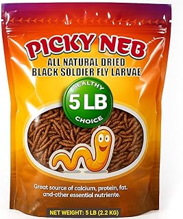 Black Soldier Fly Larvae for Chickens 100% Non-GMO 5 Lb Bulk - Chicken Treats & Molting Supplement - High-Protein Immune System Booster Snack for Birds, Chickens, Ducks with Mealworms