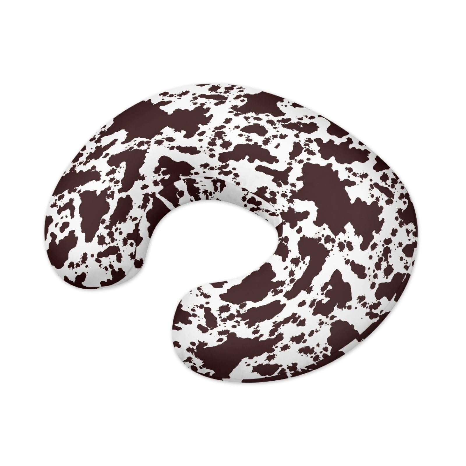 GOSTONG Polyester Nursing Pillow Cover Polyester Fabric Lightweight U-Shaped Feeding Pillow Covers Soft Nursing Pillow Case Hidden Zipper Design with Cowhide Pattern