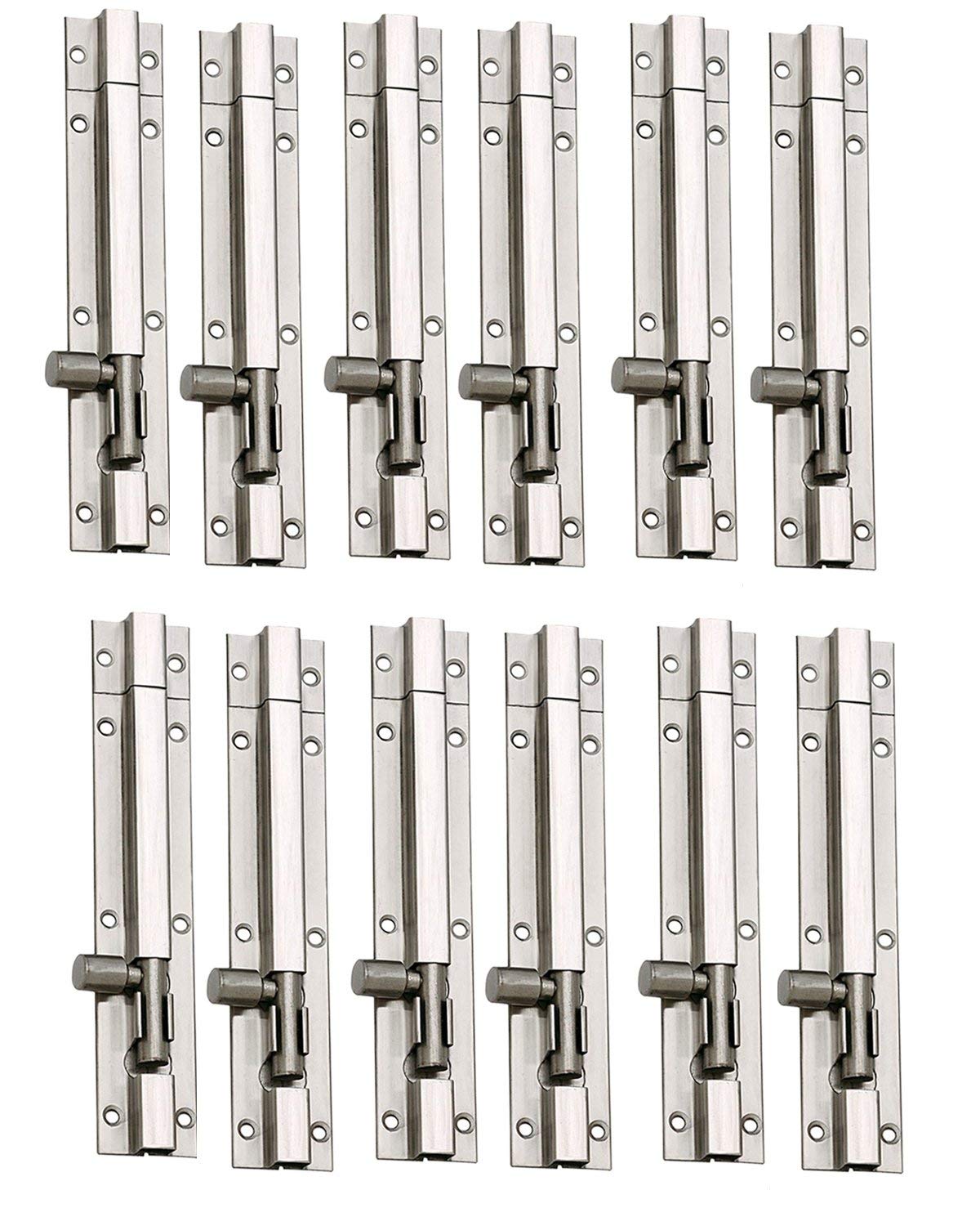 Husainy Stainless Steel Plain Tower Bolt 6 Inches Silver Pack of 12 Pieces (B07X2YDMB9) Amazon Price History, Amazon Price Tracker