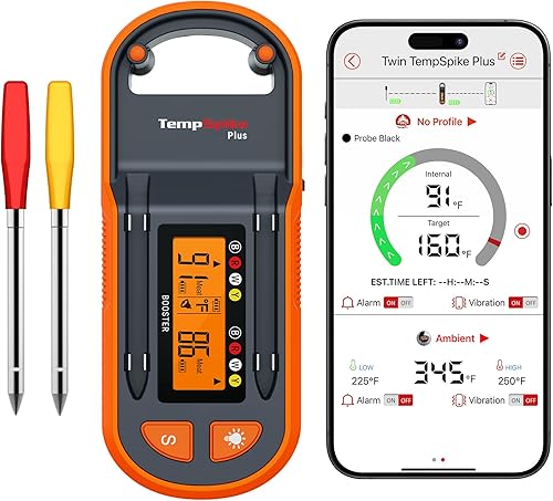 Miniatura 17 de ThermoPro Termómetro digital inalámbrico para carne de 450 pies, termómetro de carne Bluetooth inalámbrico para carne de carne, termómetro ahumador