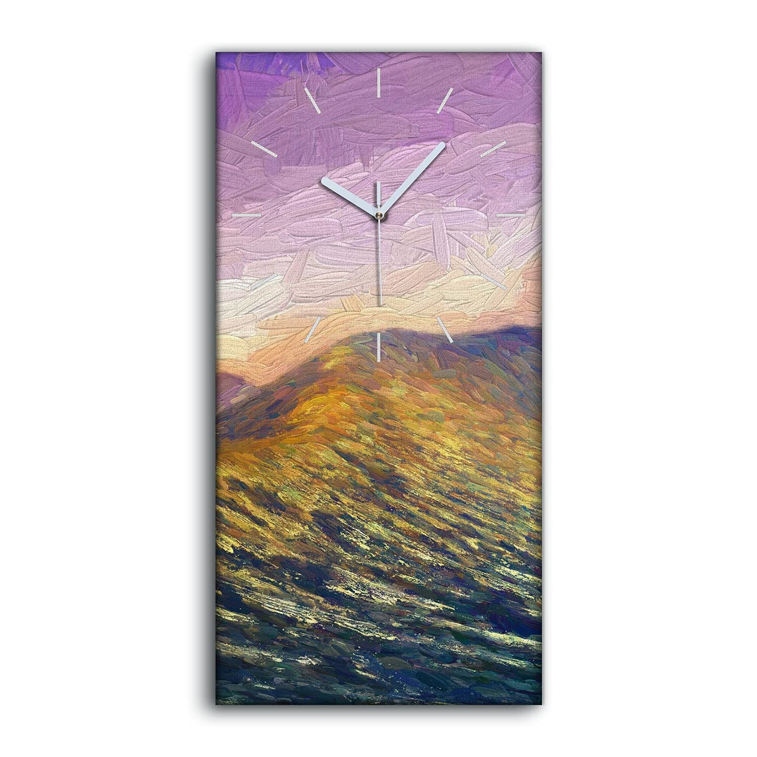 Horloge sur toile 30x60cm de salon au motif abstrait mountain sky art