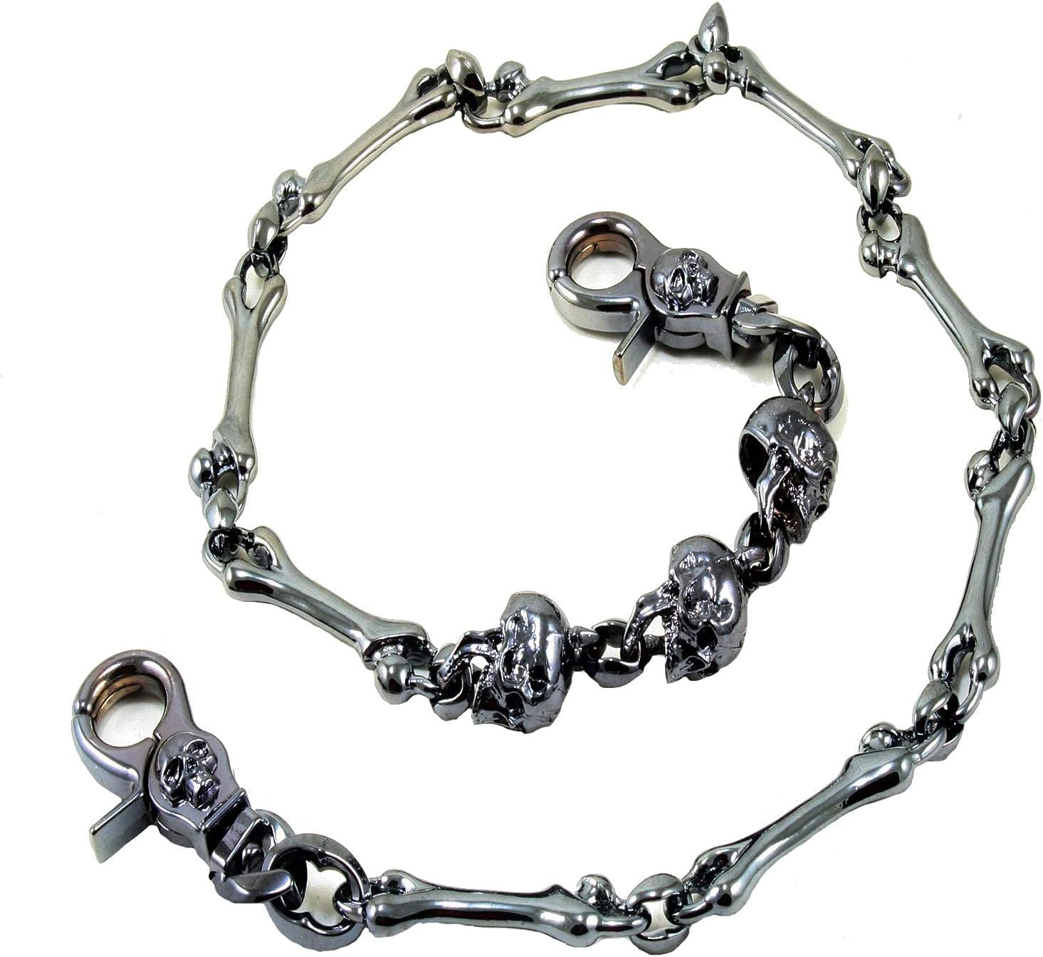 'Double K Skull Bone Biker Keychain Key Jean Wallet Chain (26.5'') CS112MLT'