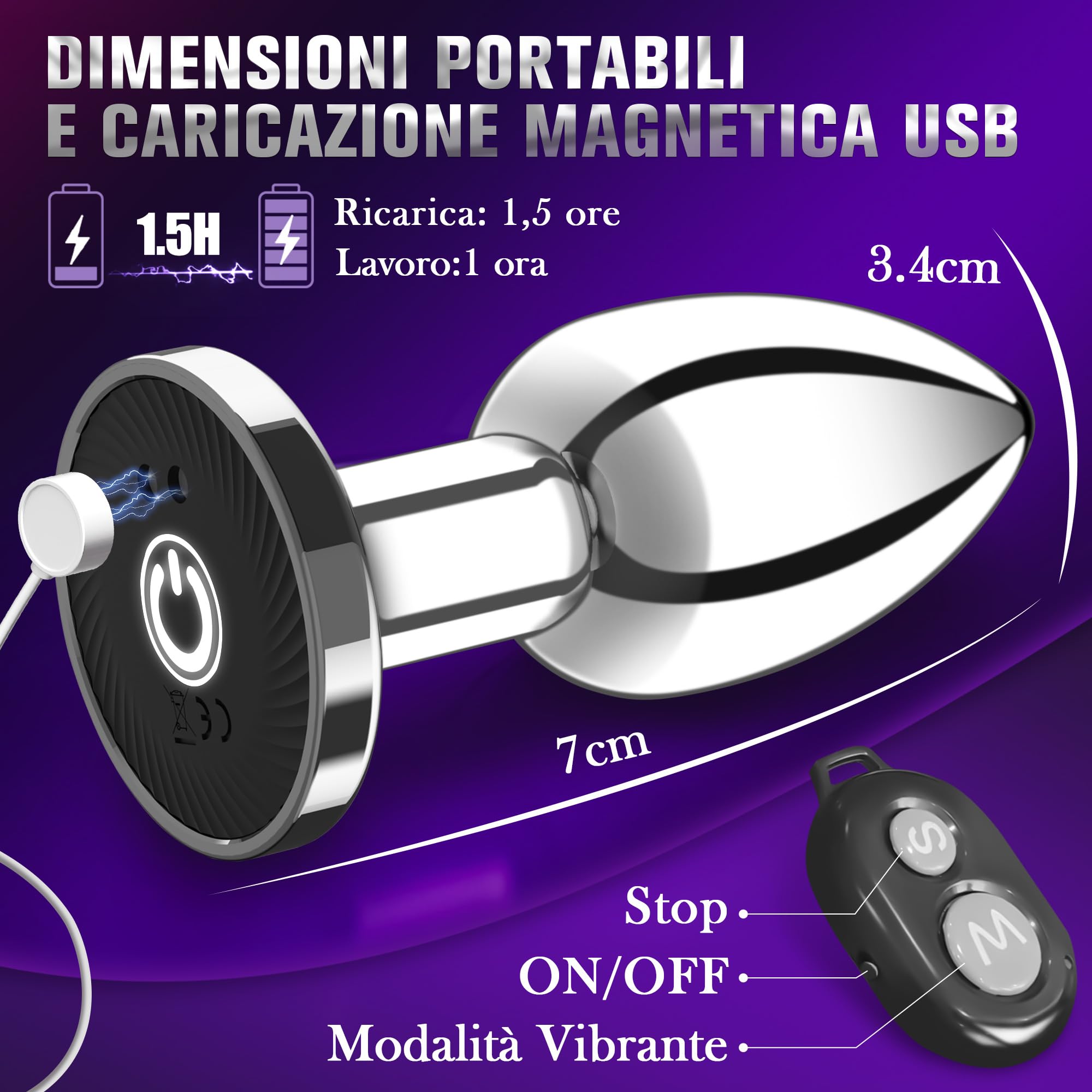 Vibratore per Uomo Sex Toys Plug Anale da Uomo 10 Modalità, Vibratoreper Donna con Telecomando Dildo Anale Toys Per Donna, Vibratori Anali Sex Toy, Vibrator Stimolatore Prostata