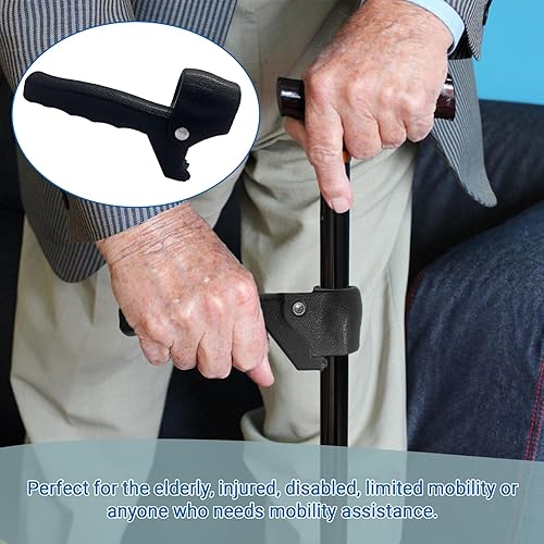 Miniatura 4 de Agarres de mango de bastón para caminar, soporte para bastón para ancianos, discapacitados para caminar o muleta, ancianos, discapacitados, se