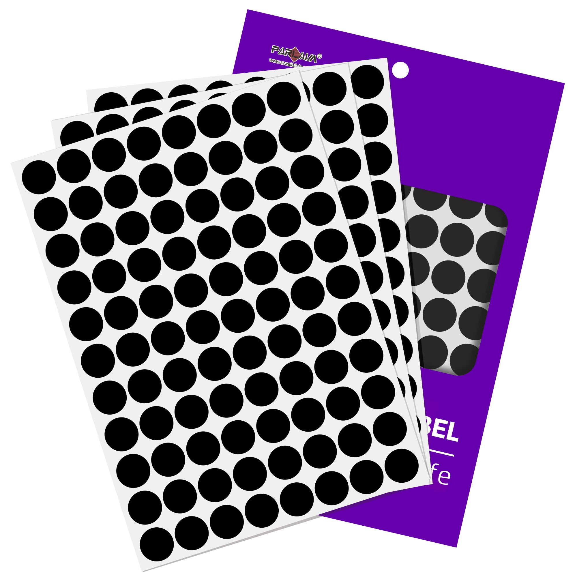 PARLAIM 0.75" Colored Dot Stickers Round Color Coding Labels Polka Circle Dots Price Stickers for Office, Classroom,1320PCS Black