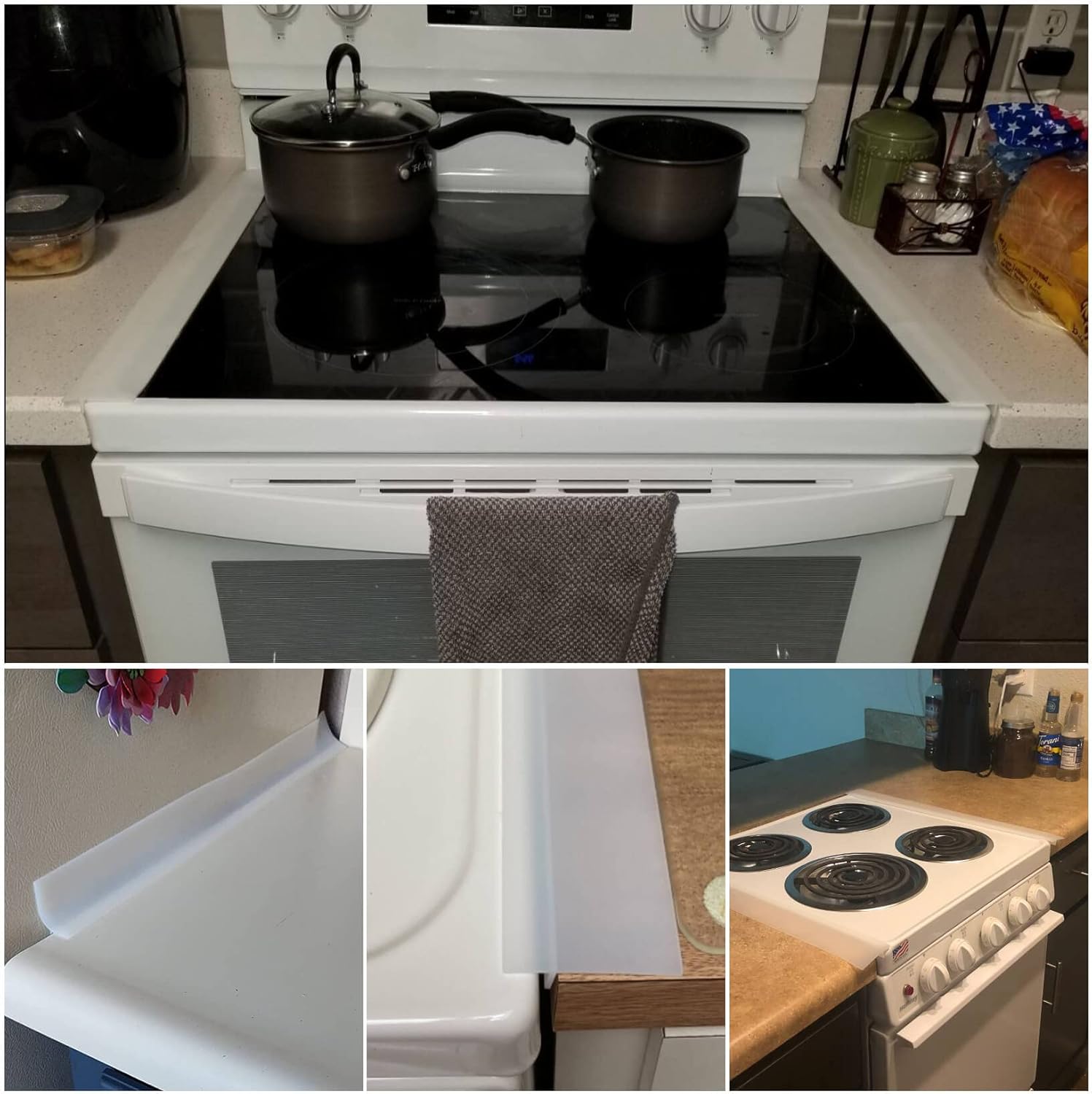 Gap Filler for Stove and Counter, Kitchen Stove Counter Gap Cover Silicone Gap Cover Between Stove and Counter 25 Inches Heat Resistant Cover Easy Clean Semi Transparent: Home & Kitchen