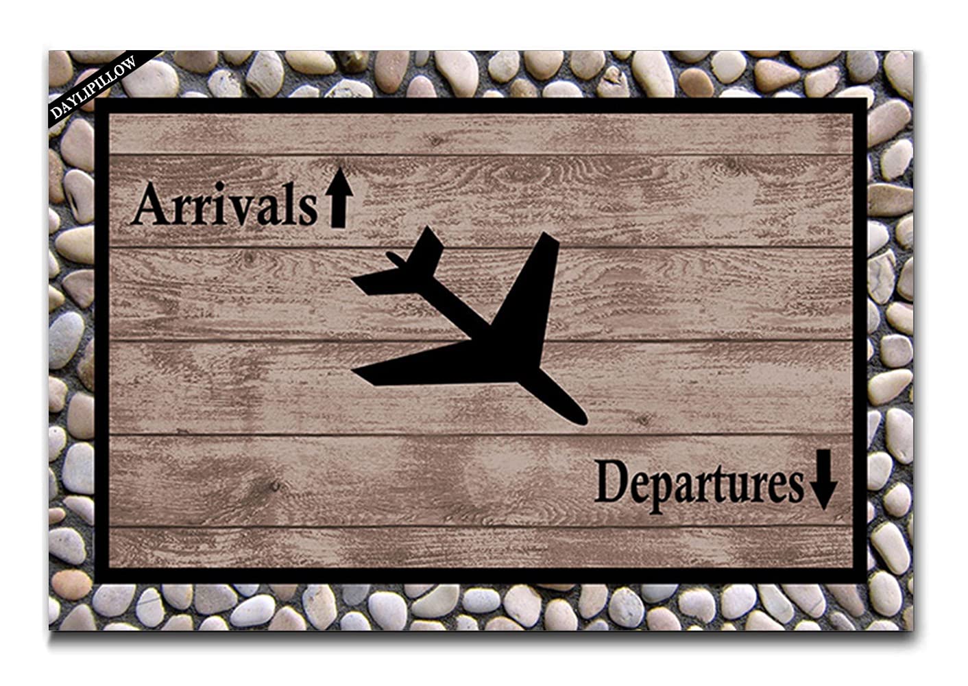 DAYLIPILLOW Arrivals and Departures Airplane Doormat Custom Home Living Decor Housewares Rugs and Mats 23.6" x 15.7"