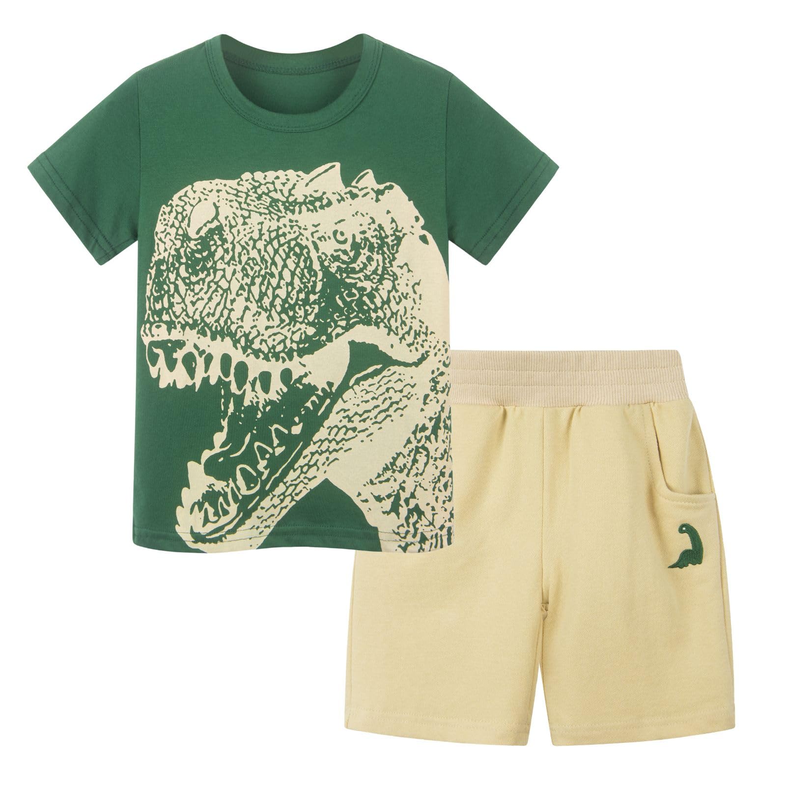 Toddler Boy Clothes Cartoon Cotton Summer Short Sleeve T-Shirt and Shorts Kids Outfit Set 2-7 Year