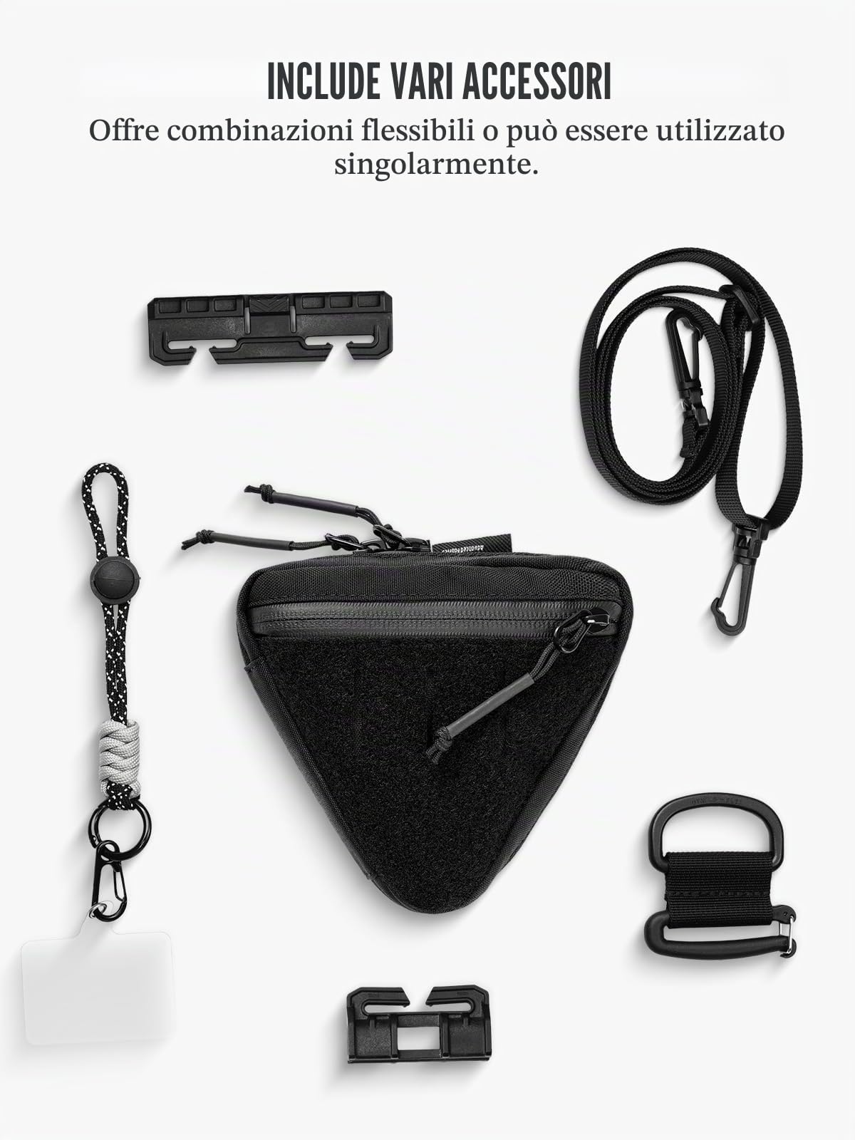 TACTICAL_GEEK Storage A8 Mini EDC Borsa, Multifunzionale Organizzazione, Piccolo Organizer con cinghie, Utility Tasca con cerniera per uso quotidiano, Cordura Nero, Piccola borsa
