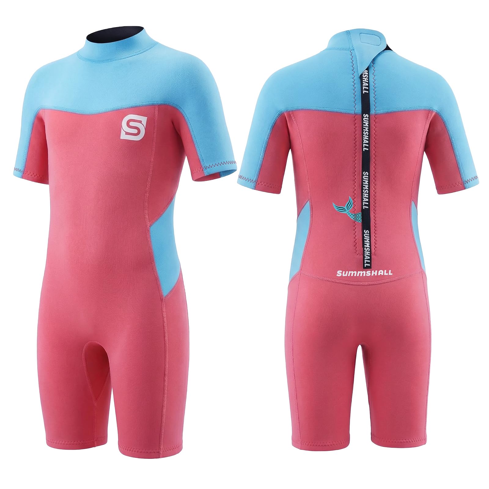 Summshall 2.5MM Kids Wetsuit for Boys & Girls, UPF 50+ Keep Warm Wet Suit with Soft & Stretchy Neoprene, Perfect for Swimming, Surfing & Beach Play