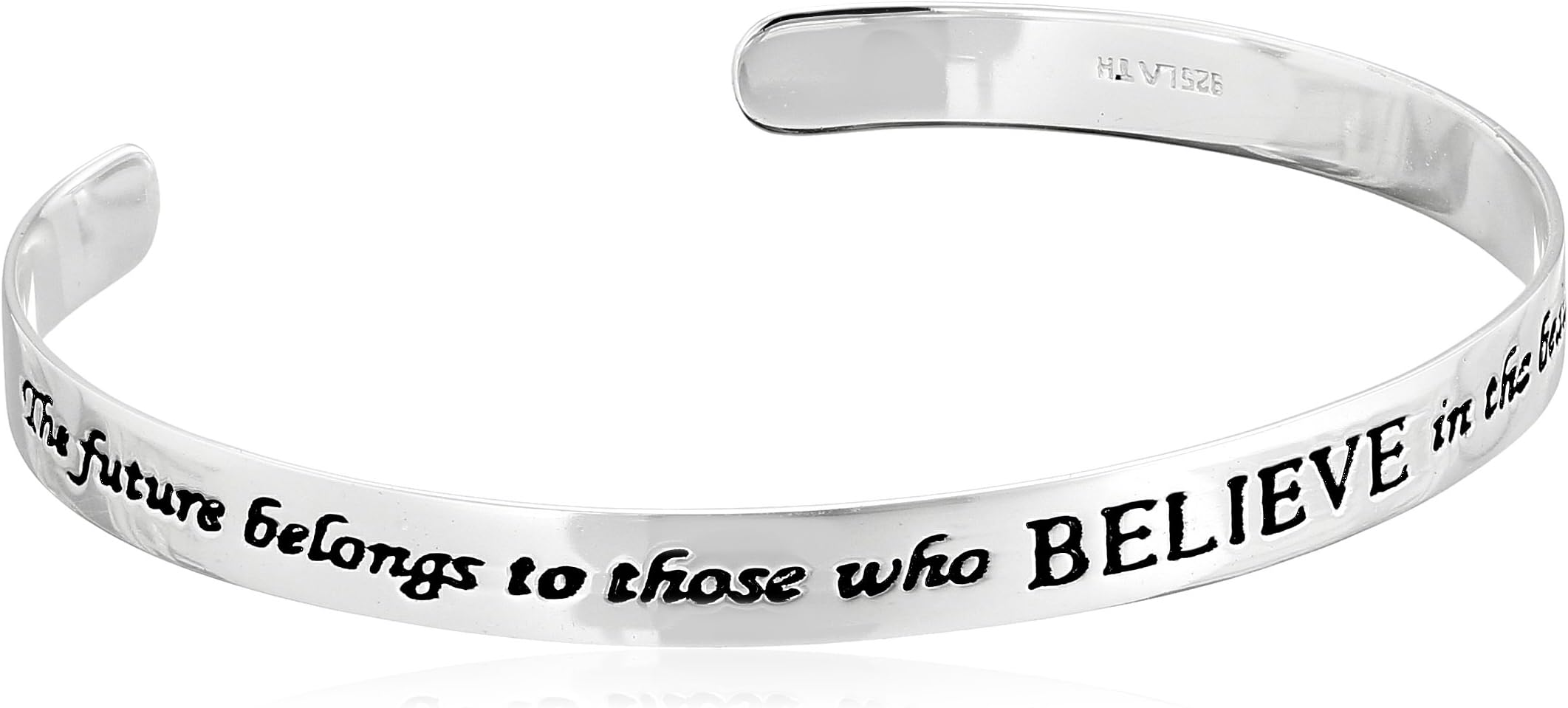 Sterling Silver "The Future Belongs To Those Who Believe In The Beauty Of Their Dreams" Cuff Bracelet