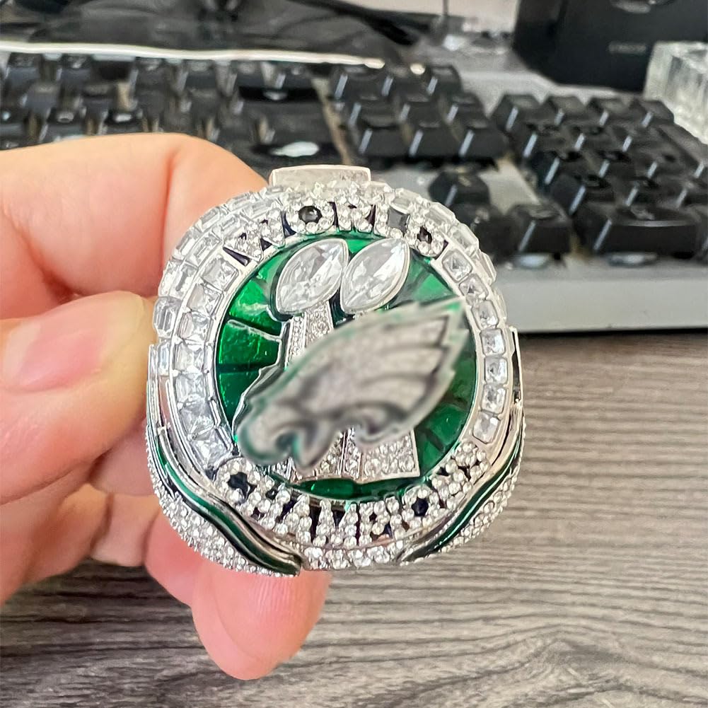 Ringe Der Weltmeister 2025 Eagles Football Championship Ring Mit Box Rugby Trophy Collection Sportsieger-Souvenir Fans Freund Alumni