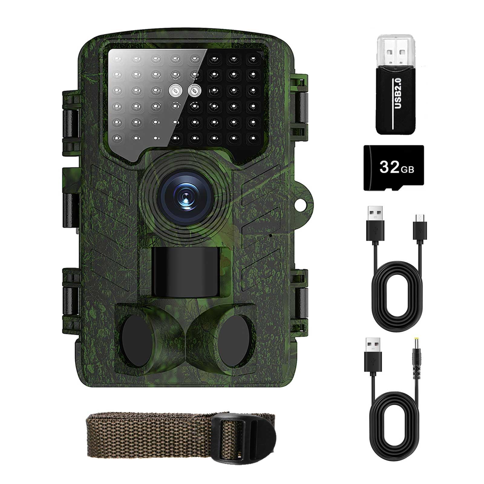 Wildkamera 4K Mit Nachtsicht - 32MP Tierkamera Wasserdicht IP66