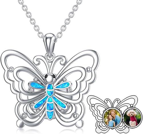 Collar con medallón con diseño de libélula de abeja y búho de mariposa para cualquier foto