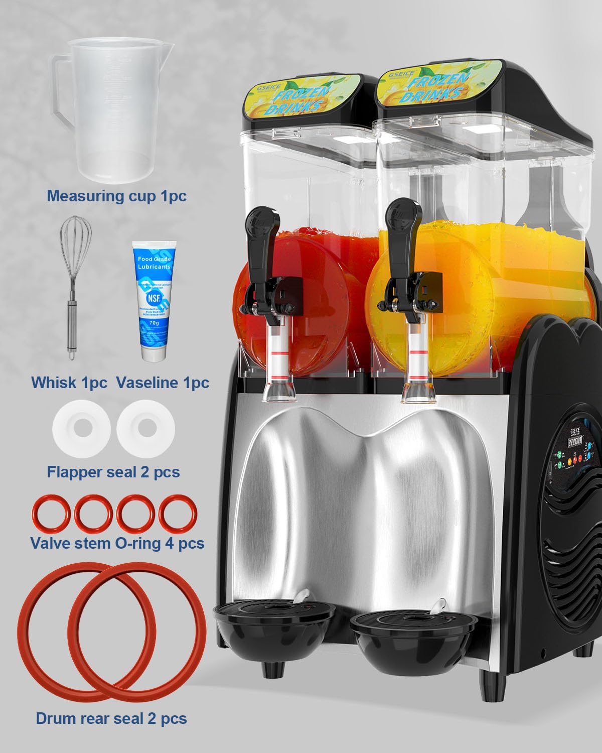 GSE Slush Maschine 12Lx2 Frozen Drink Maker für Gewerbe, Cocktail, Margarita