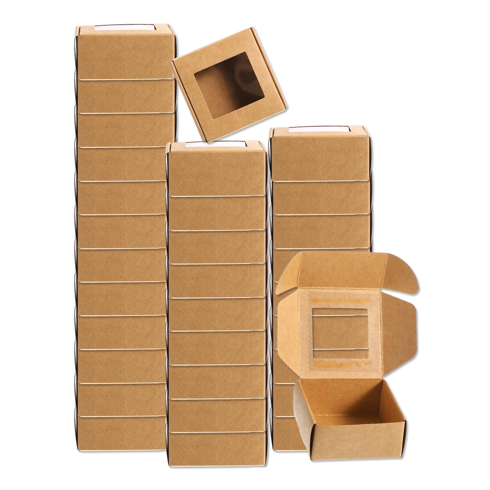 Boîtes d'emballage à savon kraft carrées pour bijoux et pâtisseries - Mini boîte cadeau 32x