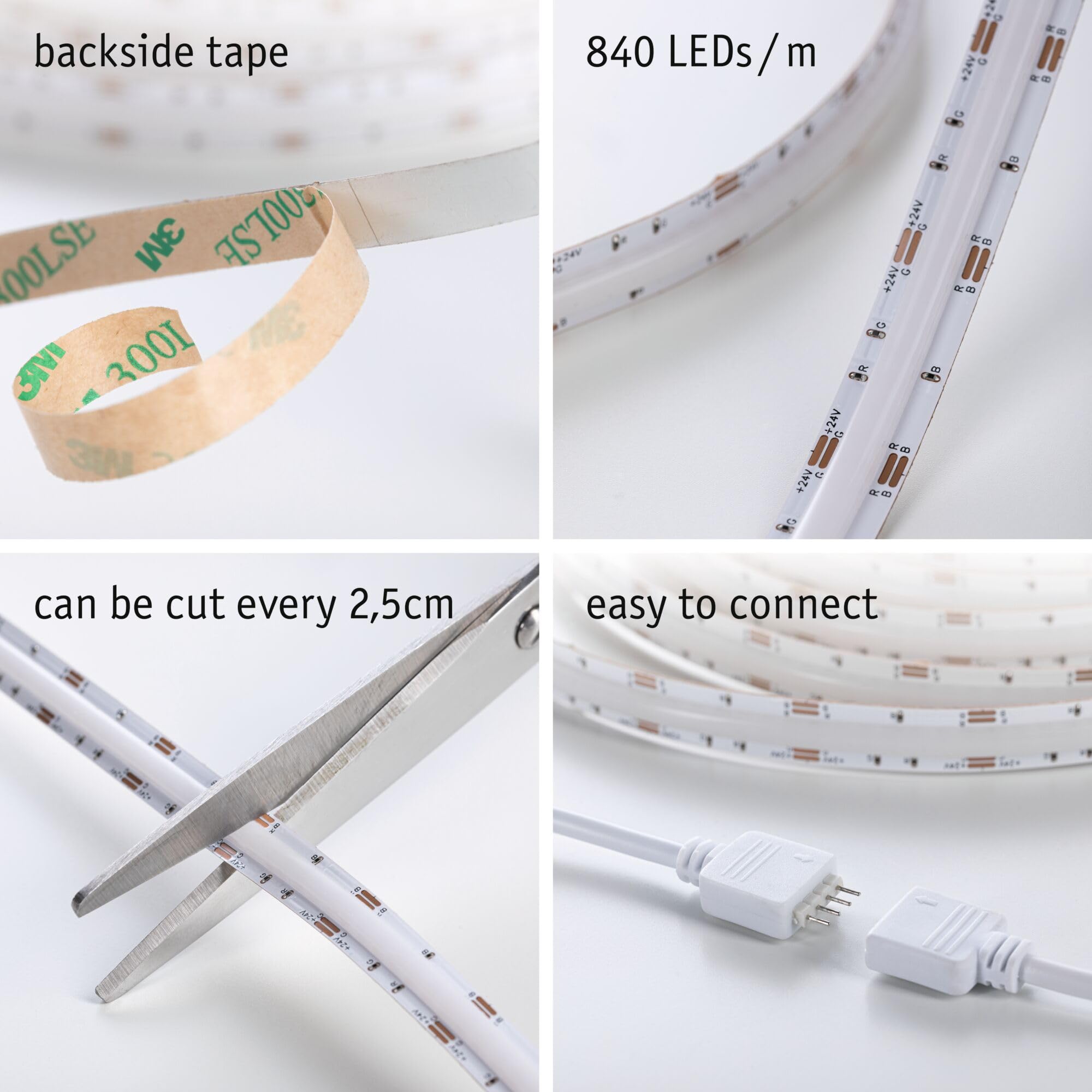 Paulmann SimpLED LED Strip Full-Line COB Komplettset 7,5m 19,5W 140lm/m 840 LEDs/m RGB 24VA 79570