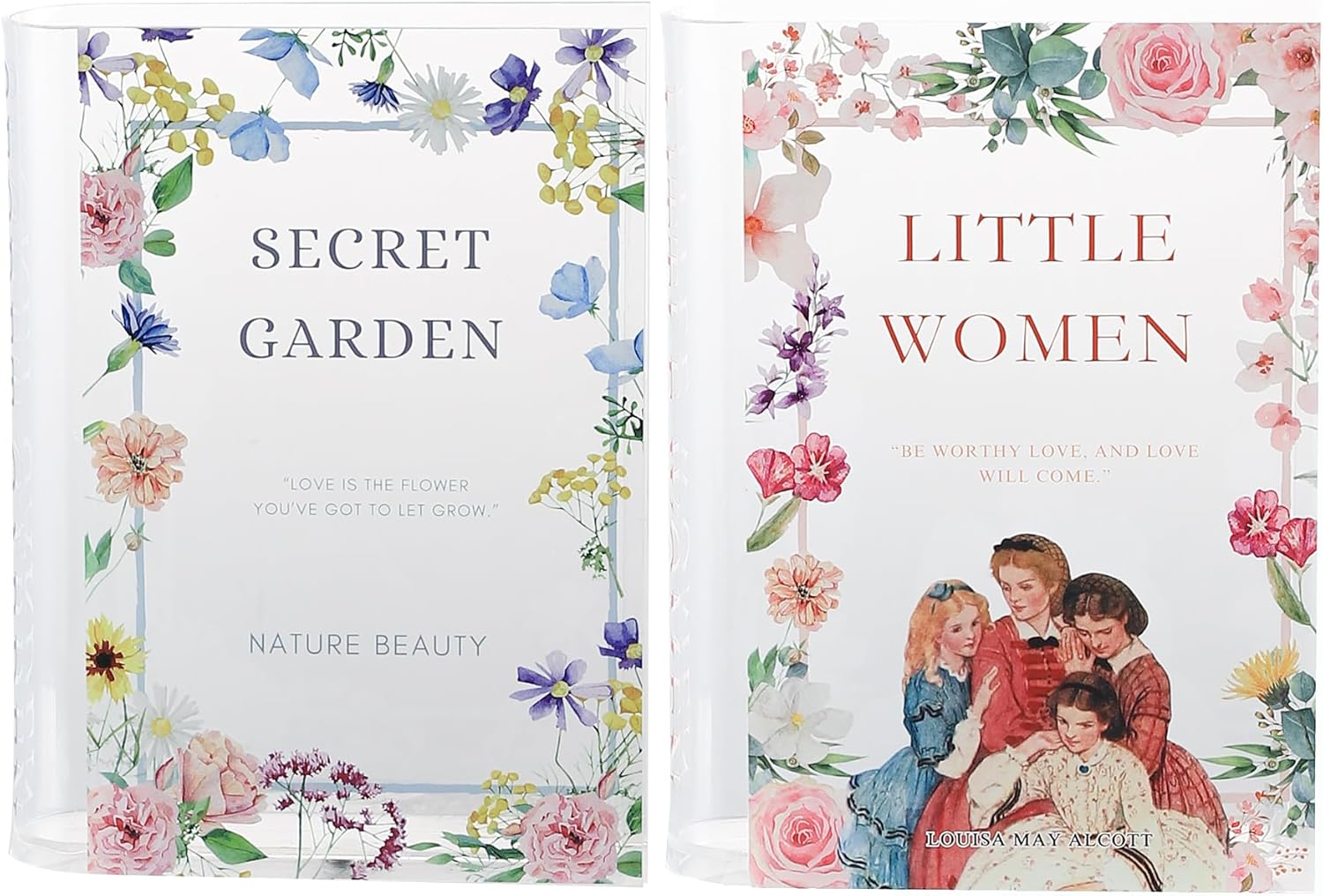 Acrylic Book Vase, Book Flower Vase, Clear Book Vase, Book Shaped Vases for Home/Living Room/Bookshelf/Bedroom/Office Decor Aesthetic, Book Lovers Gifts