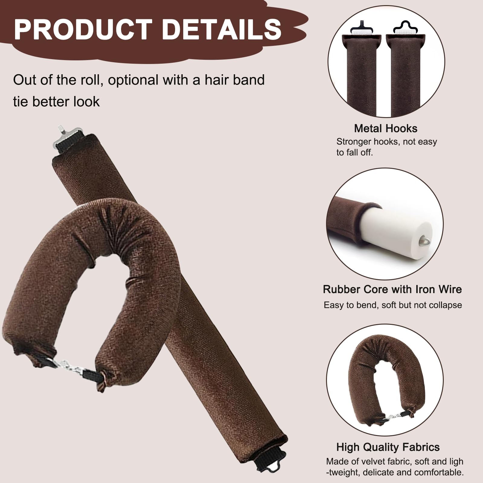 Overnight Blowout Rods, 4Pcs Heatless Curlers - Image 3