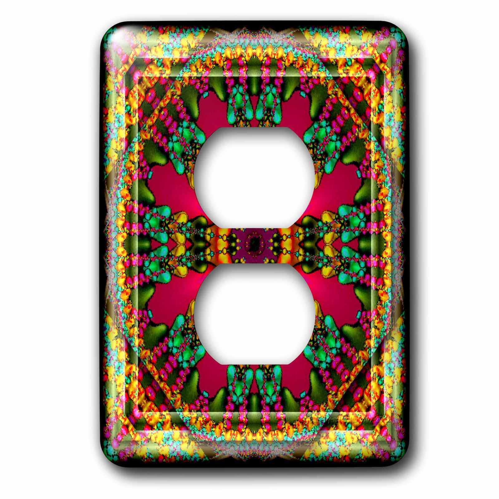 Mandala 11 Violet plaque murale haut de gamme pour 2 prises de courant