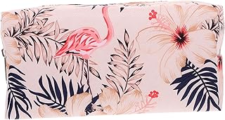 فوميز. حقيبة مستحضرات تجميل محمولة بسعة كبيرة من قطعتين حقيبة أدوات الزينة مقاومة للماء حقيبة منظم ماكياج حافظة اقلام رصاص بسحاب للمنزل والسفر، قماش، زهري