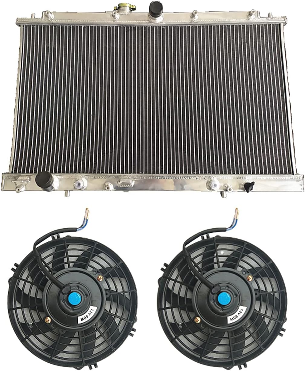 Full Aluminum Radiator + 2x Fans For 1998-2002 Honda Accord LX EX 3.0L Acura TL 3.2L AT/MT 1999 2000 2001