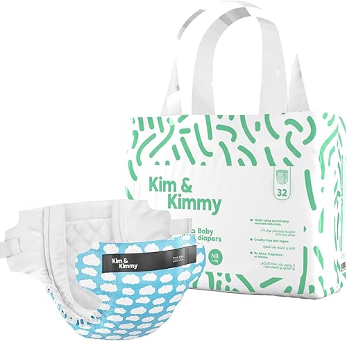Miniatura 33 de Kim & Kimmy Pañales ecológicos, recién nacidos, hasta 11 libras, 32 pañales – Protección contra fugas de 12 horas, sin erupciones, hipoalergénicos –