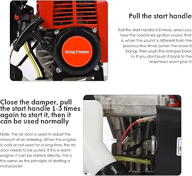 Gas Powered Weed Eater, Brush Cutter Hedge Trimmer Gas, 52cc 2-Stroke Power Hedge Trimmer & Grass Trimmer, 5 in 1 with Full Functioning Gas Weed Wacker Shipping from USA Fast Arrival