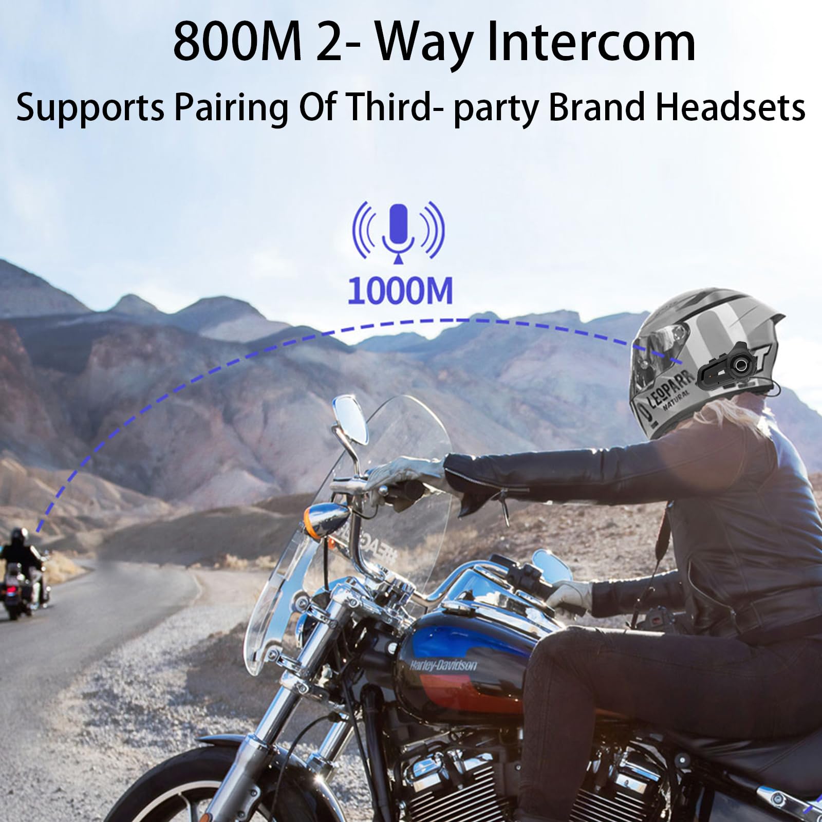 S2 Casco de Motocicleta intercomunicador Bluetooth 5.1 Chip, 2 Jinetes Altavoz intercomunicador con micrófono 2en1, Protector Solar y a Prueba de Polvo