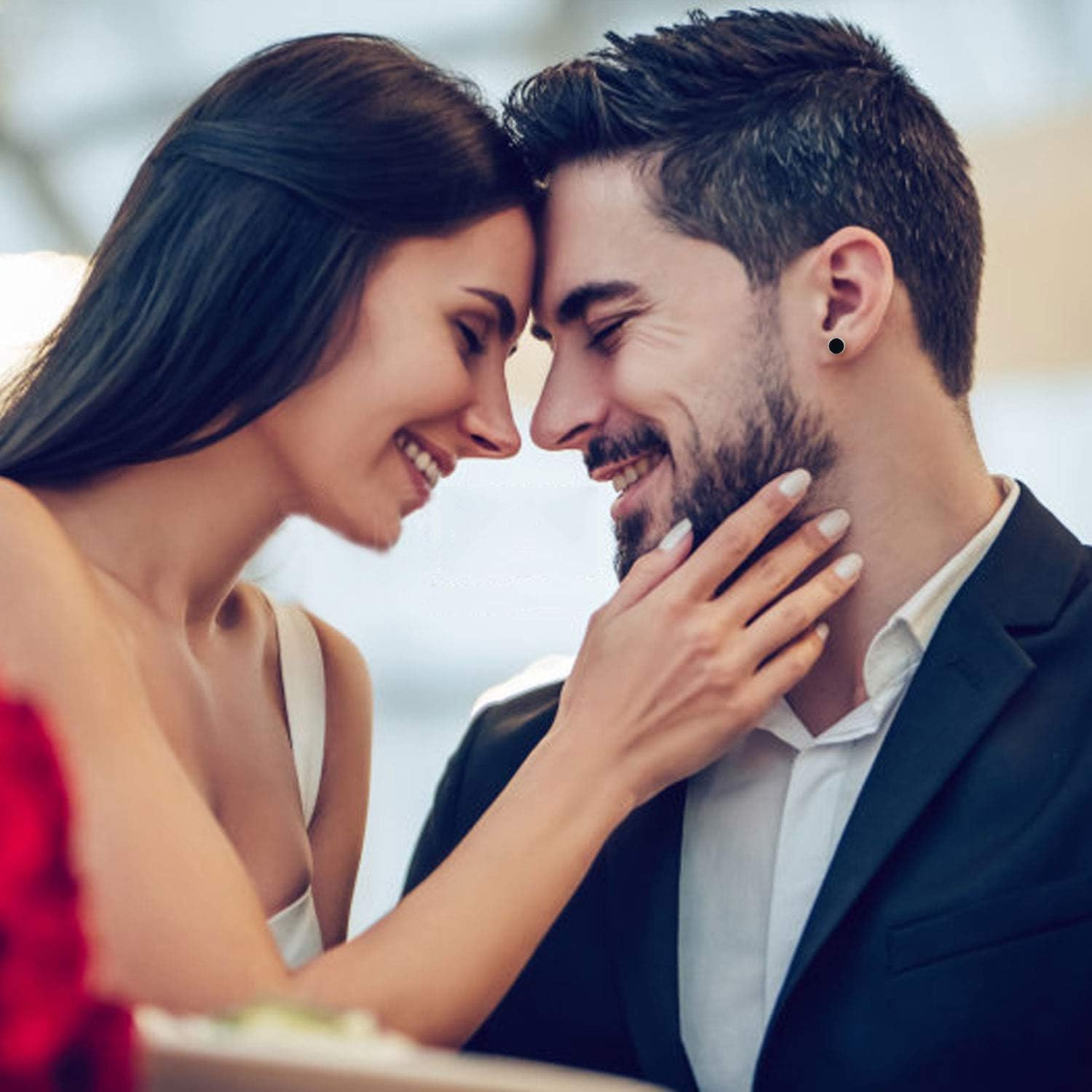 Black Stud Earrings for Men,925 Sterling Silver Myths Legends Studs Roud Black Earrings Mens Jewelry Celtic Studs Viking Runes Earrings Gift for Men Women 10mm - Image 5