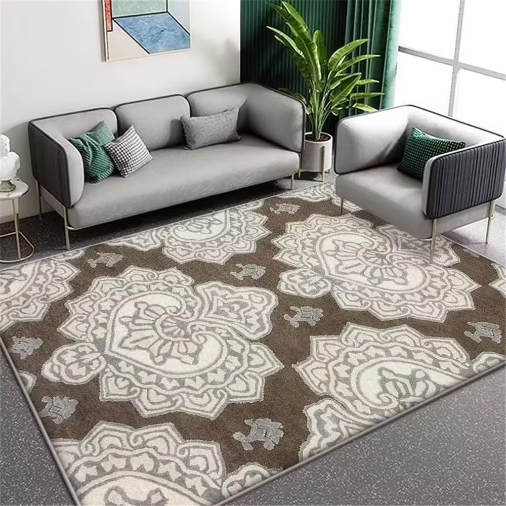 Tapis de sol gris géométrique grand format 200x300 de chambre à coucher