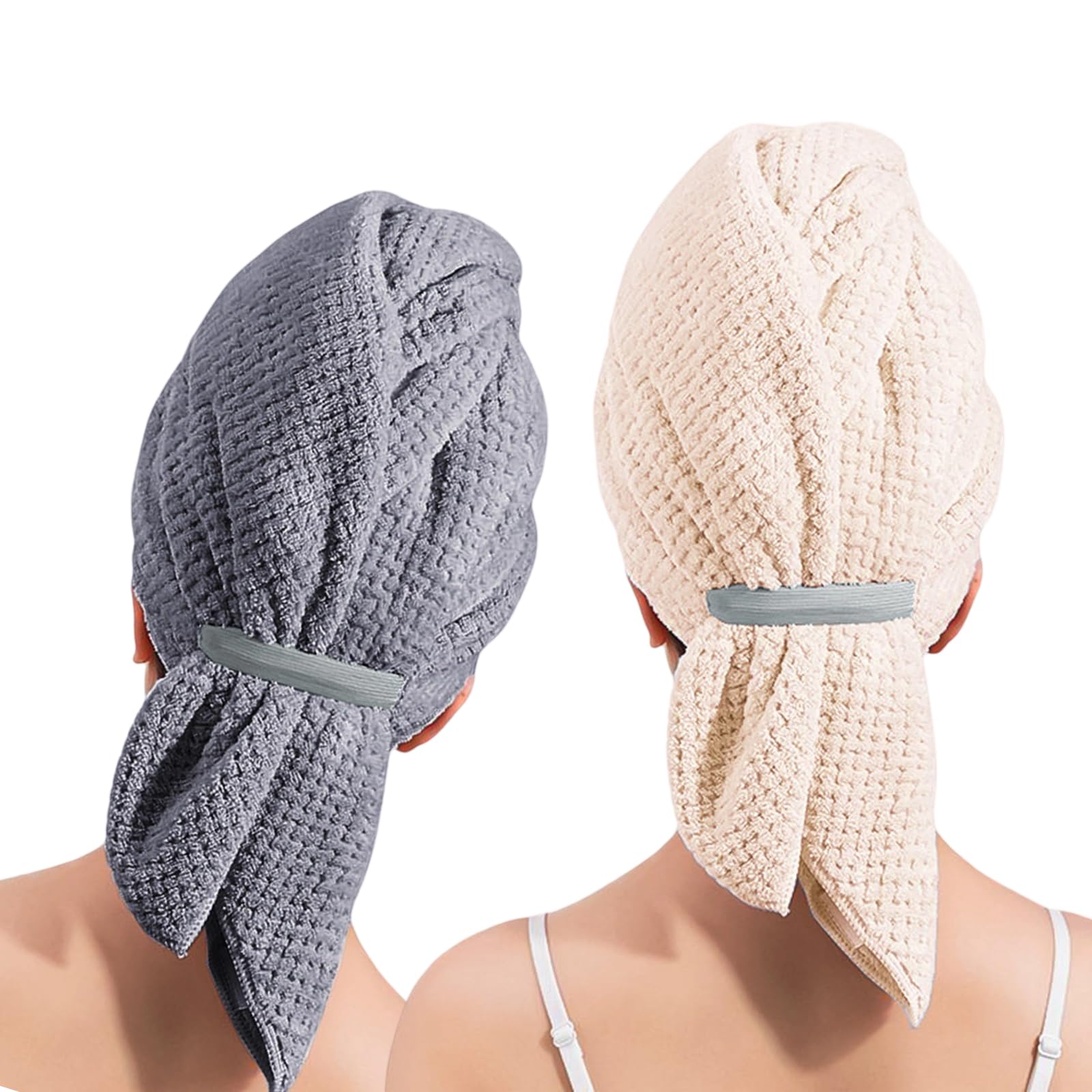 Buxuaaaa Women's F Pineapples Grids Quick Dry Hair Towel Wrap Or Wet Hair Super Absorbent Microfiber Towel With Elastic Band Or Long Quick Dry Turban