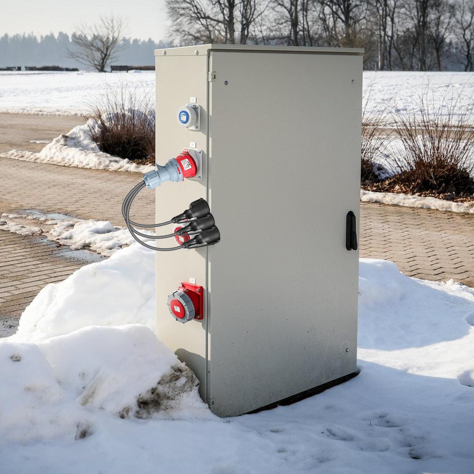 Adattatore CEE ad Alta Corrente: 400 V 16 A Maschio su 3 X 230 V Accoppiamento, Adattatore di Alimentazione Versatile per Apparecchi a Corrente Forte, Distributore per Officine e Industria