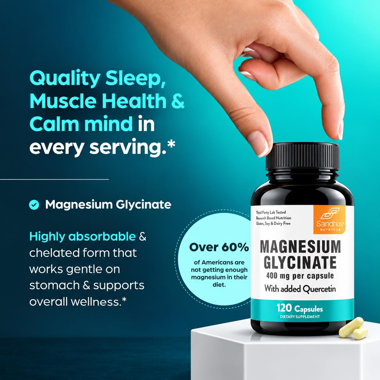 Magnesium Glycinate 400mg 240 Capsules for Good Sleep & Muscle Relaxation — Amazon image 2