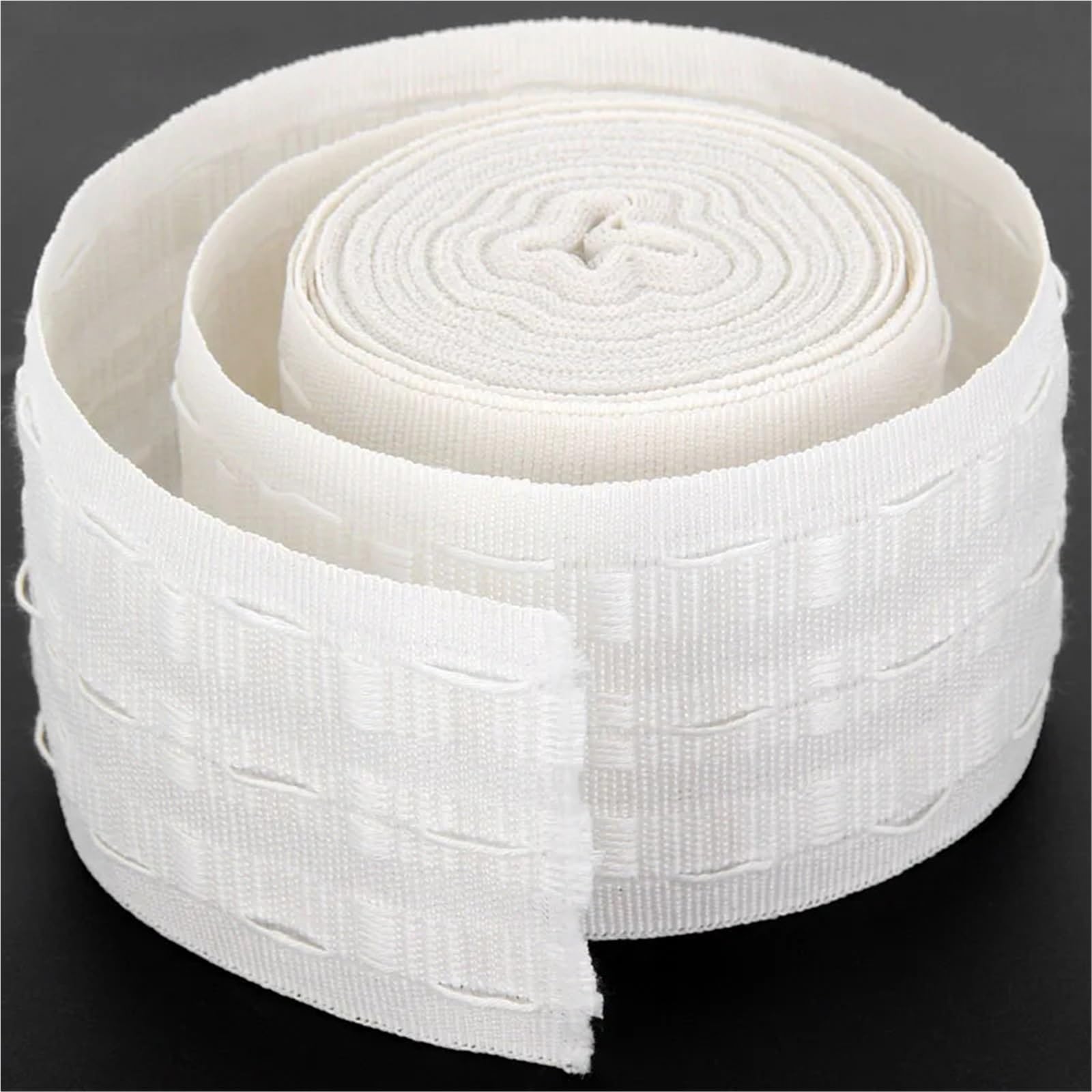 Rufflette pour Rideaux Bande plissée Blanche de 10/30 mètres, à Utiliser for Le Rideau, Bande supérieure œillets, Crochet, Accessoires(5 Meters)