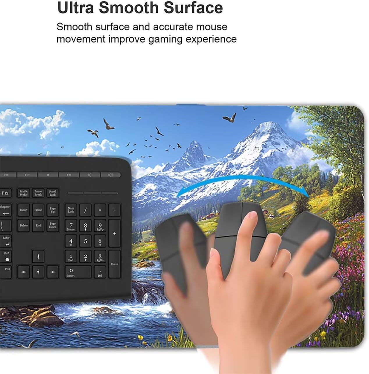 マウスパッド 大型 ゲーミング 山水（さんすい） マウスマット デスクマット 特大 おおきい キーボードパッド ゴム底 防水手入れ簡