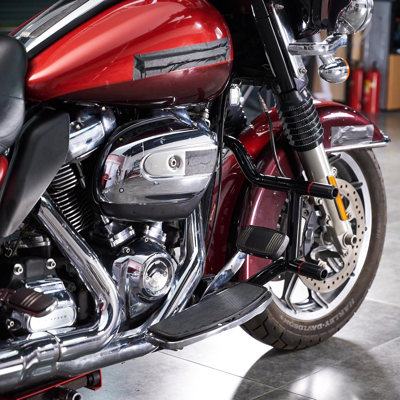 Wsays Front Crash Bars Engine Guard Motorcycle Highway Guards Compatible with Harley Touring Street Glide Electra Road Glide Road King Ultra Limited 2009-2023 (Without Lower Fairing)