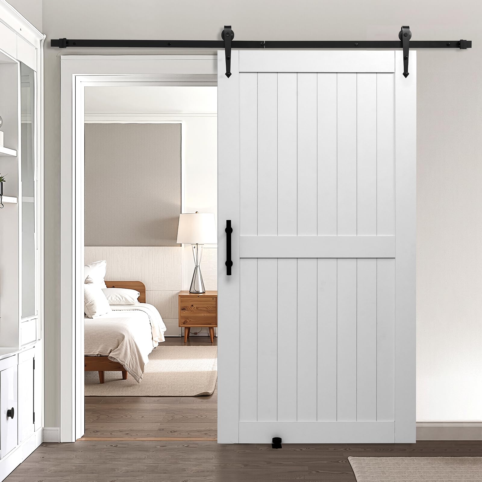 VEVOR Sliding Barn Door, 42 x 84 inch, High-Strength MDF Panel with Hardware Kit