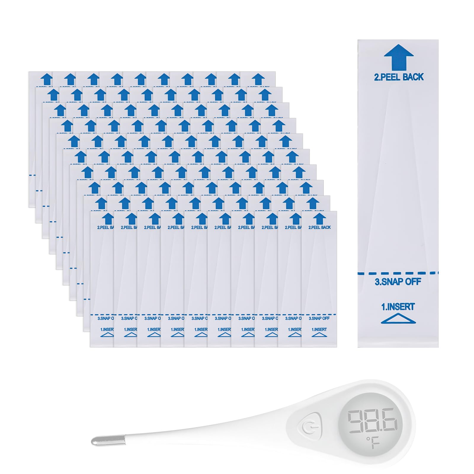 100 Pack Thermometer Probe Covers Compatible with Vicks - Disposable Thermometer Sleeves, Convenient to Use and Enhance Comfort, Clear Temperature