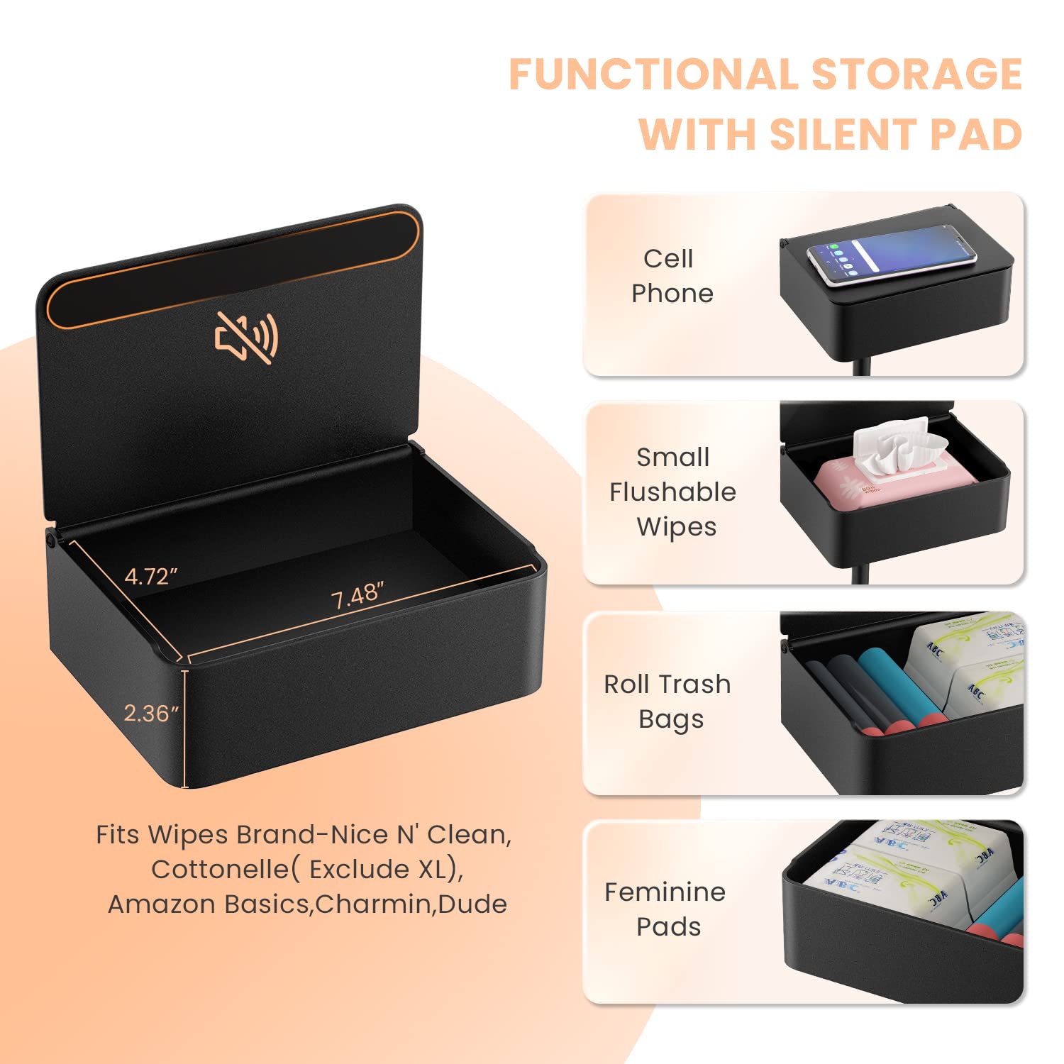 ALLZONE 3 in 1 Toilet Paper Holder Stand,Solid Free Standing Toilet ...