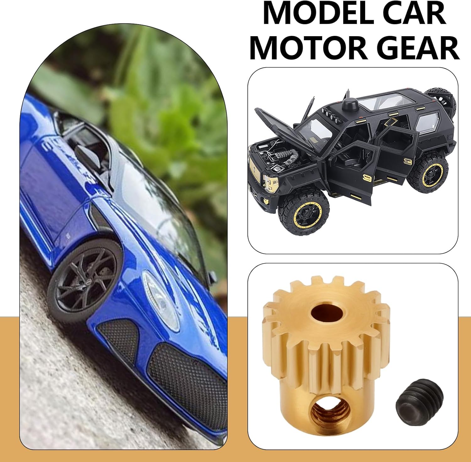 eMagTech 2Pcs RC Car Motor Pinion Gear 2.3mm Shaft 48DP M0.6 16T Motor Gear Compatible with 370 380 390 Motors for 1/12 and 1/16 RC Cars