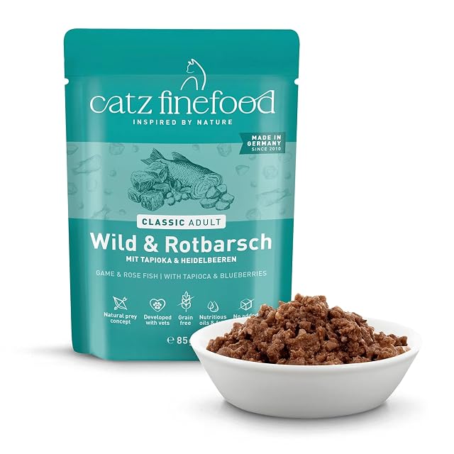 Foto 2 de 7 de catz finefood N° 21 Salvaje y gallineta nórdica Comida para Gatos húmeda, refinada con Patatas y arándanos