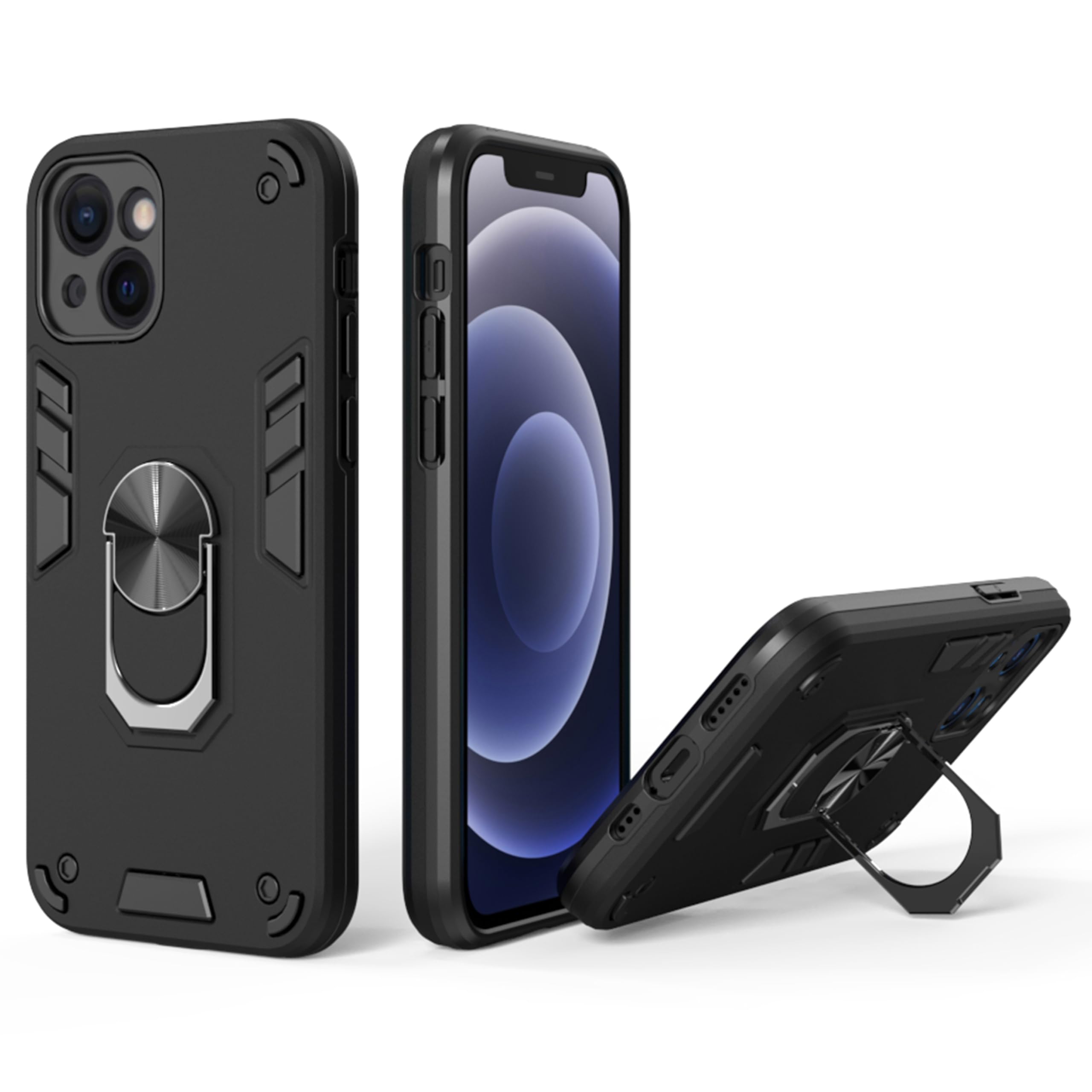 Zapcase Back Case Cover for iPhone 13 Mini | Shock Proof Case for iPhone 13 Mini with Camera Protection (Amor | Hybrid PC+TPU | Full Protection with Ring Holder Kickstand | Black) (B0CH8LDRY2) Amazon Price History, Amazon Price Tracker