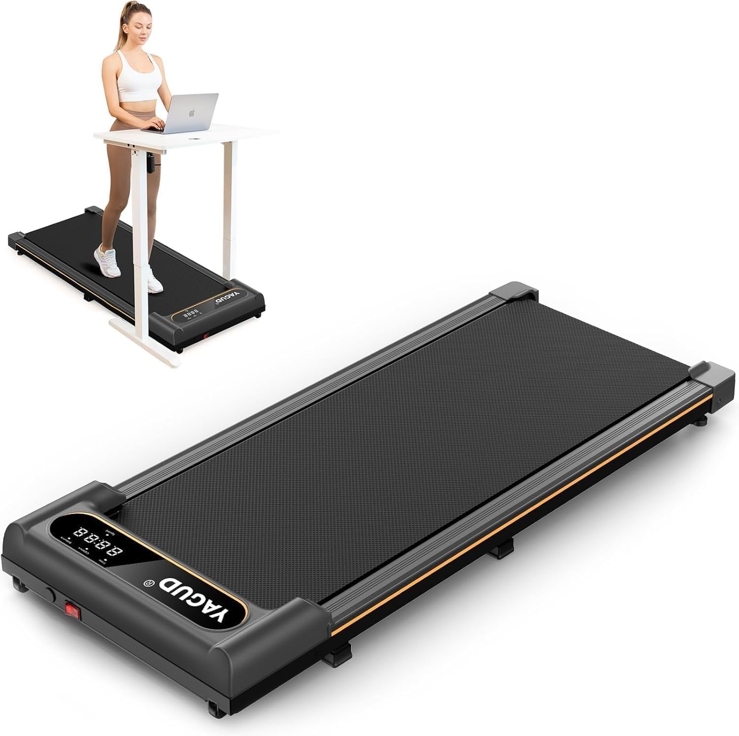 Laufband für Zuhause klappbar, Untertisch-Laufband, 2,5 PS Walking Pad mit Fernbedienung und LED-Display, tragbare Untertischunterlage für Zuhause/Büro