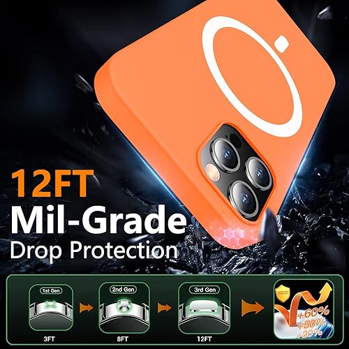 Miniatura 5 de Temdan Funda de silicona líquida para iPhone 12 para iPhone 12 Pro con MagSafe, 2 protectores de pantalla de vidrio, suave antiarañazos a prueba de