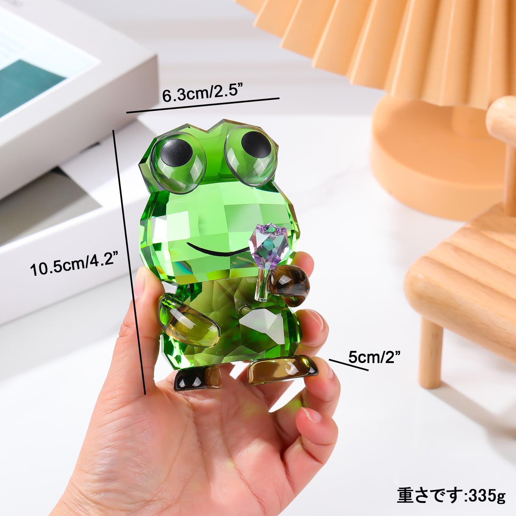 Amazon.co.jp: Qianwei K9 クリスタルガラスカエル置物 精緻な手作り