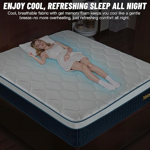 Miniatura 7 de Colchón King de 12 pulgadas, colchones de espuma viscoelástica, colchón King en una caja con resortes embolsados y espuma suave, soporte firme