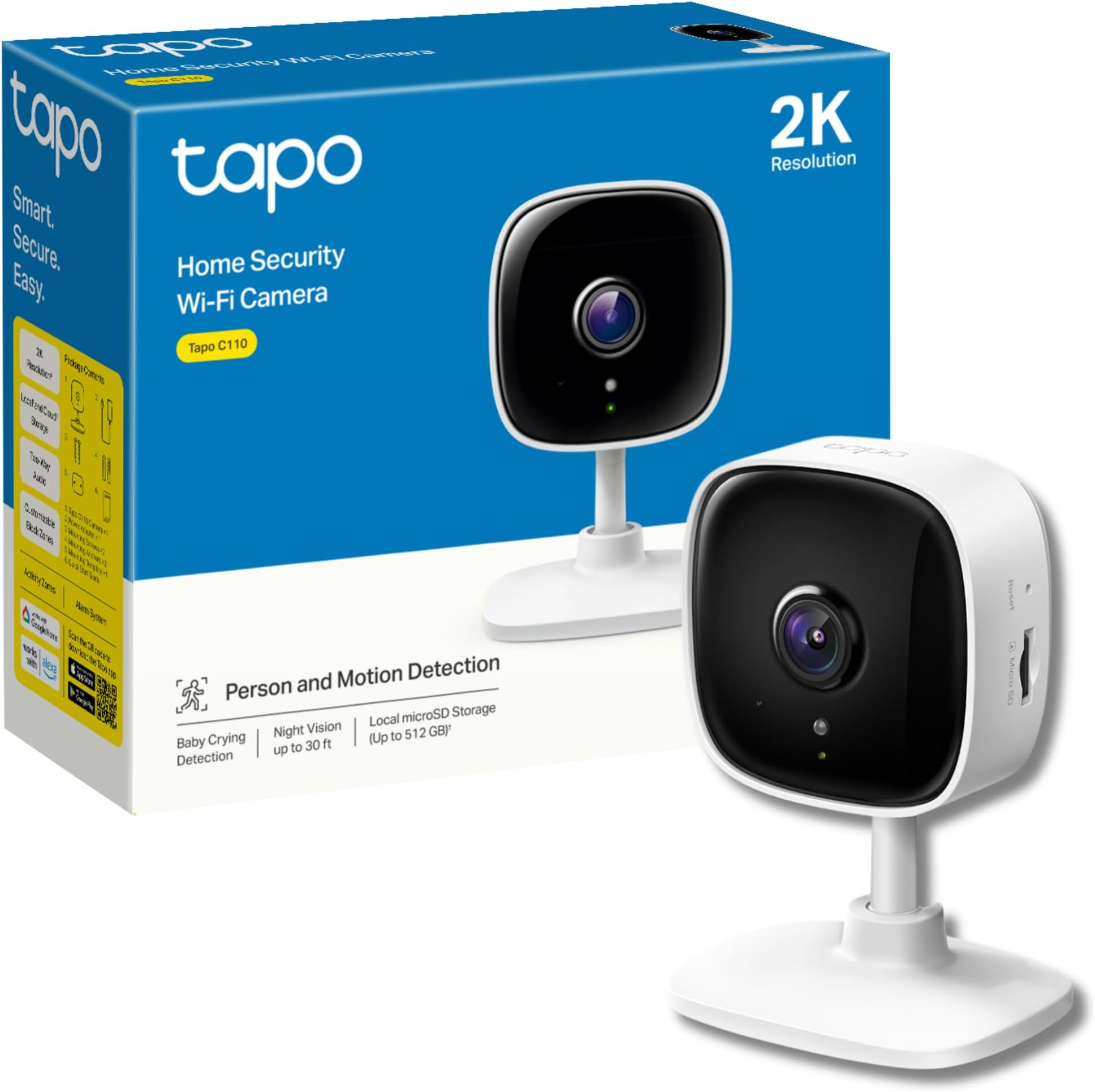Tapo 2K Indoor Security Camera, Dog Camera,Baby Monitor, Motion Detection, 2Way Audio,3MP