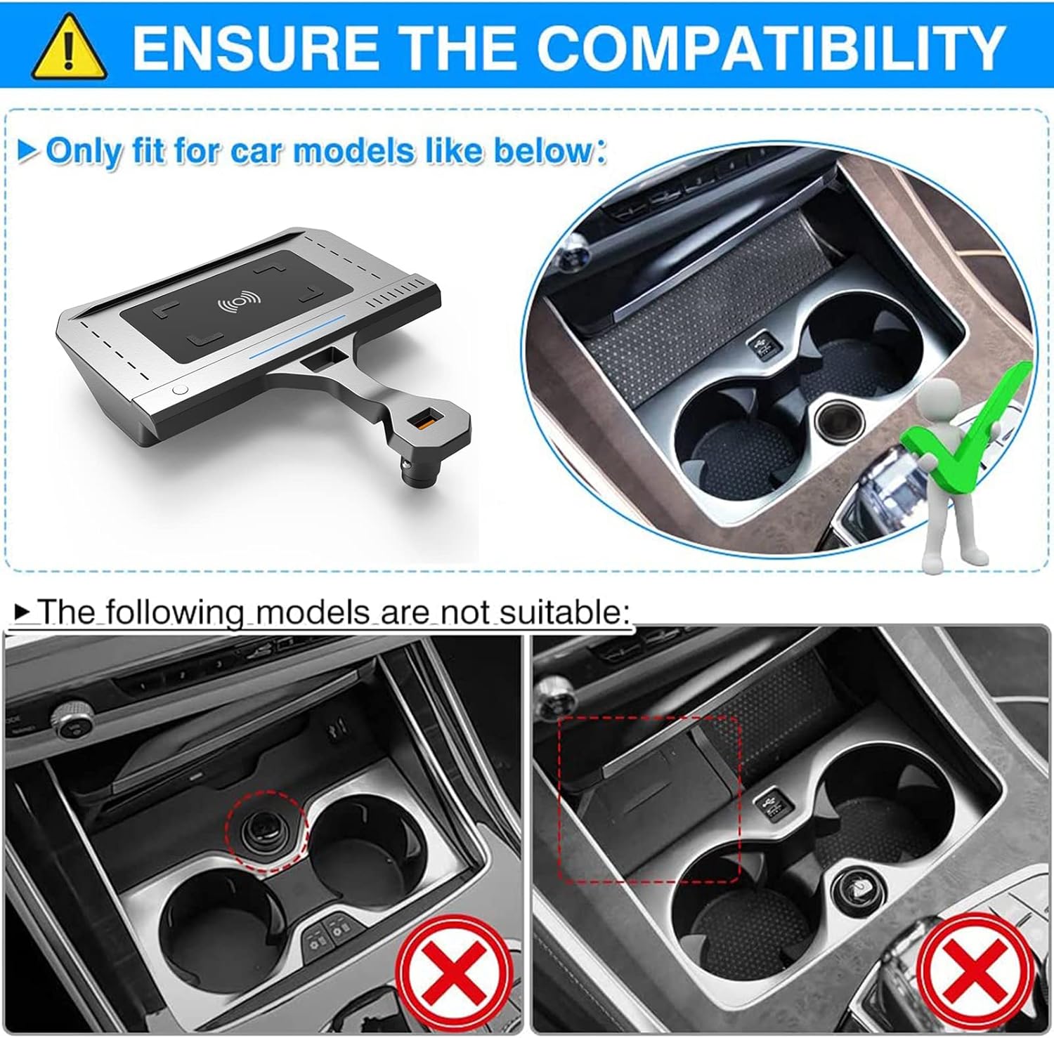 2022 upgrade wireless car charger compatible with bmw x5 2019 2020 2021x6 2020 2021 center console accessory panel qi 15w qc 3 0 fast charging for i